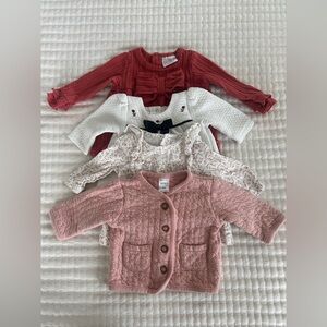 Bundle of babygirl long sleeve tops, 3 months
